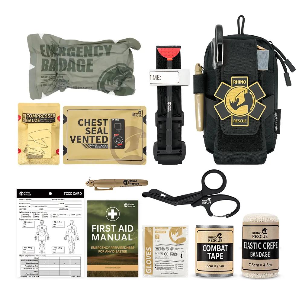 Rhino Rescue EDC Pouch First Aid Kit Tactical Military Survival Trauma Kit Molle Utility Tool Pouches For Camping Hi